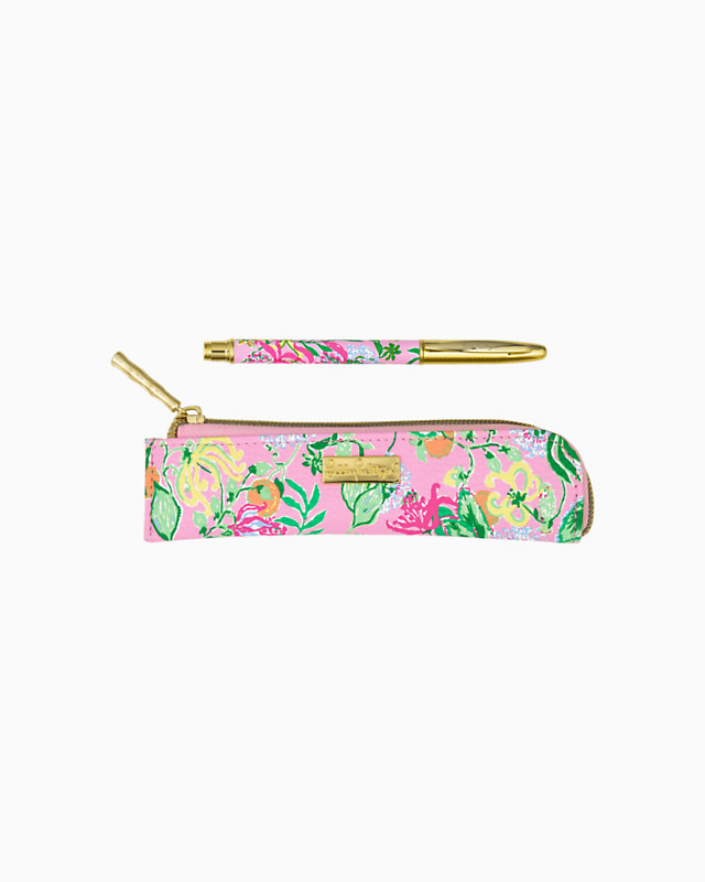 Pen With Pouch, Multi Via Amore Spritzer, large - Lilly Pulitzer