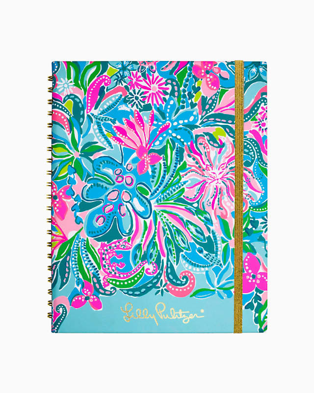 12 Month Undated Weekly Planner, Turquoise Oasis Golden Hour, large - Lilly Pulitzer