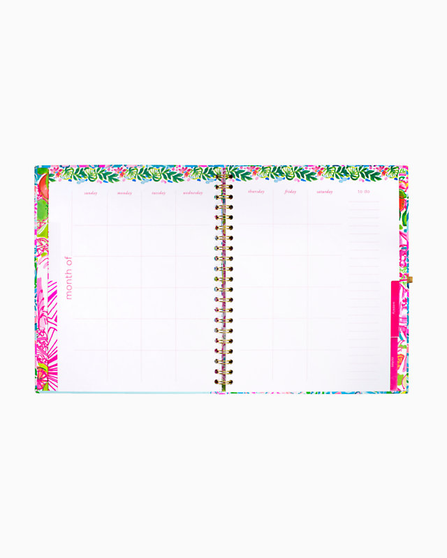 12 Month Undated Weekly Planner, Turquoise Oasis Golden Hour, large image null - Lilly Pulitzer