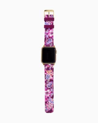 Lilly Pulitzer Silicone Apple Watch Band In Amarena Cherry Tropical With A Twist