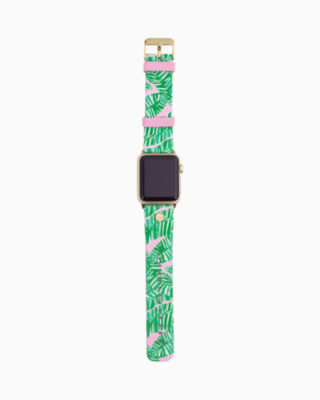 Shop Lilly Pulitzer Silicone Apple Watch Band In Conch Shell Pink Lets Go Bananas