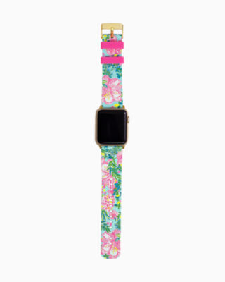 Silicone Apple Watch Band, Seasalt Blue Fruity Flamingo, large  - Lilly Pulitzer