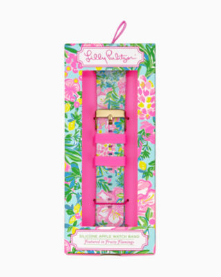 Silicone Apple Watch Band, Seasalt Blue Fruity Flamingo, large image null - Lilly Pulitzer