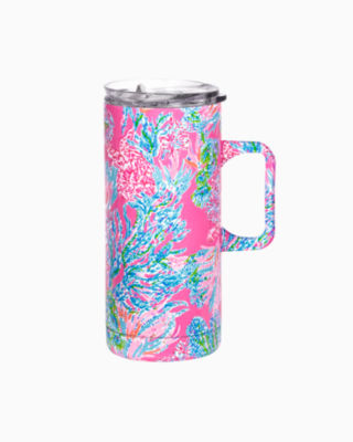 Stainless Steel Travel Mug, Prosecco Pink Seaing Things, large  - Lilly Pulitzer