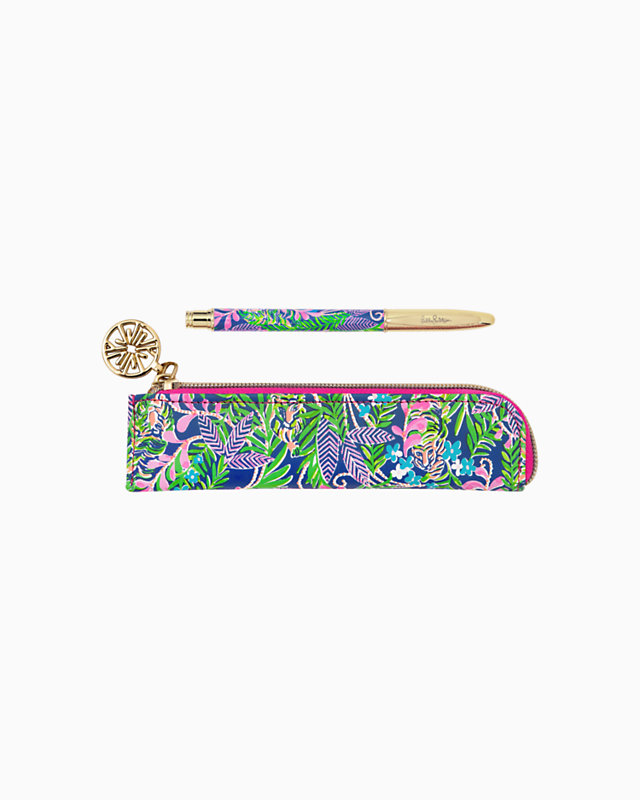 Pouch With Pen Set, , large - Lilly Pulitzer