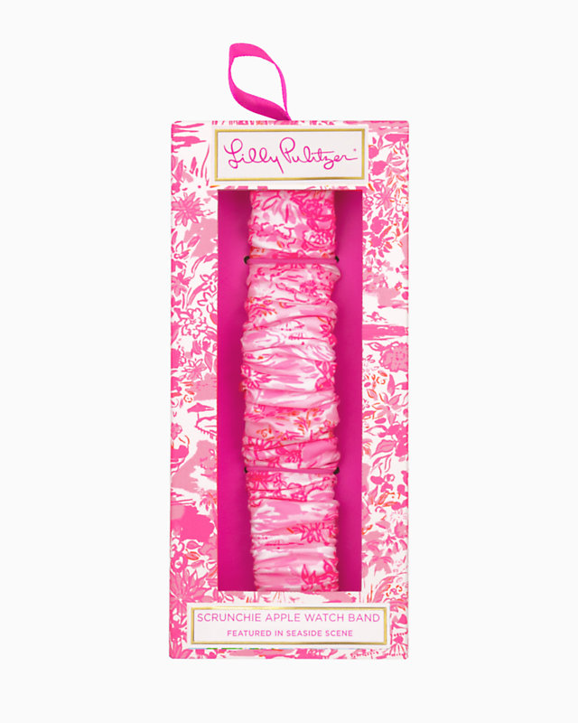 Scrunchie Apple Watch Band, Peony Pink Seaside Scene, large image null - Lilly Pulitzer