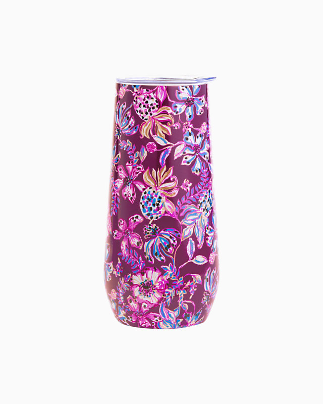 Stainless Steel Champagne Flute, Amarena Cherry Tropical With A Twist, large - Lilly Pulitzer