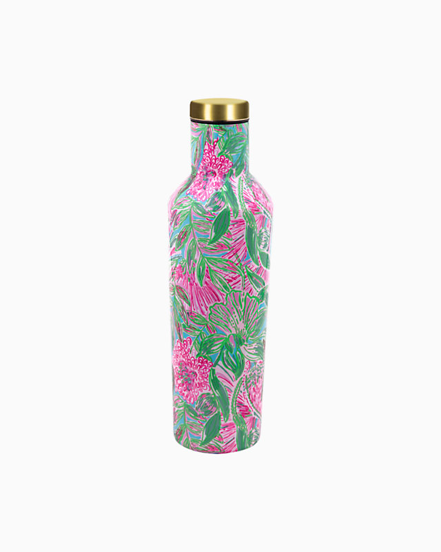 NWT $58 LILLY PULITZER 24oz Insulated Stainless Water Bottle PALM BEACH Toile 
