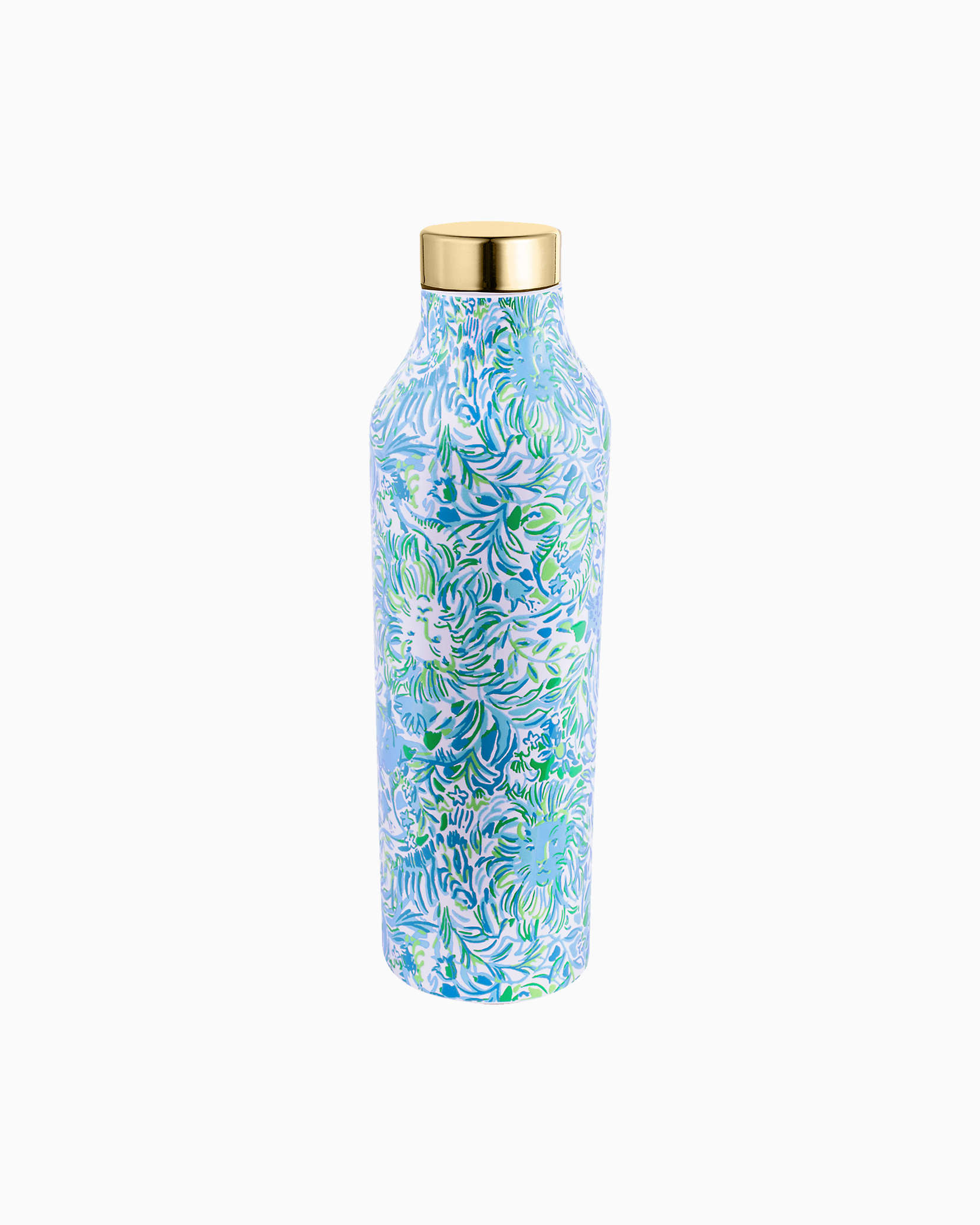 Shop Lilly Pulitzer Stainless Steel Water Bottle In Hydra Blue Dandy Lions