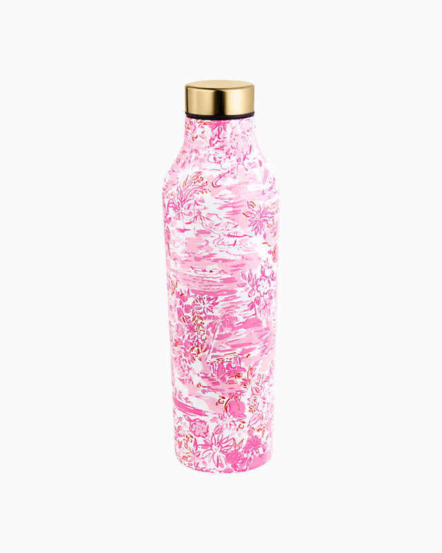 Stainless Steel Water Bottle, Peony Pink Seaside Scene, large - Lilly Pulitzer