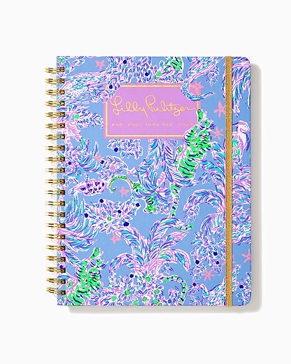 8.25 x 6.5 with 160 College Ruled Pages Lilly Pulitzer Women's Blue Mini Spiral Notebook Turtley Awesome 