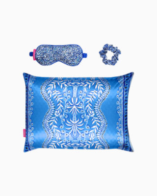 Lilly Pulitzer Travel Pillow and Eye Mask Set, Plush Neck Pillow