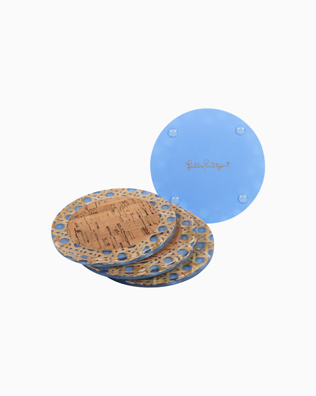 Acrylic Coaster Set, Frenchie Blue Caning, large - Lilly Pulitzer