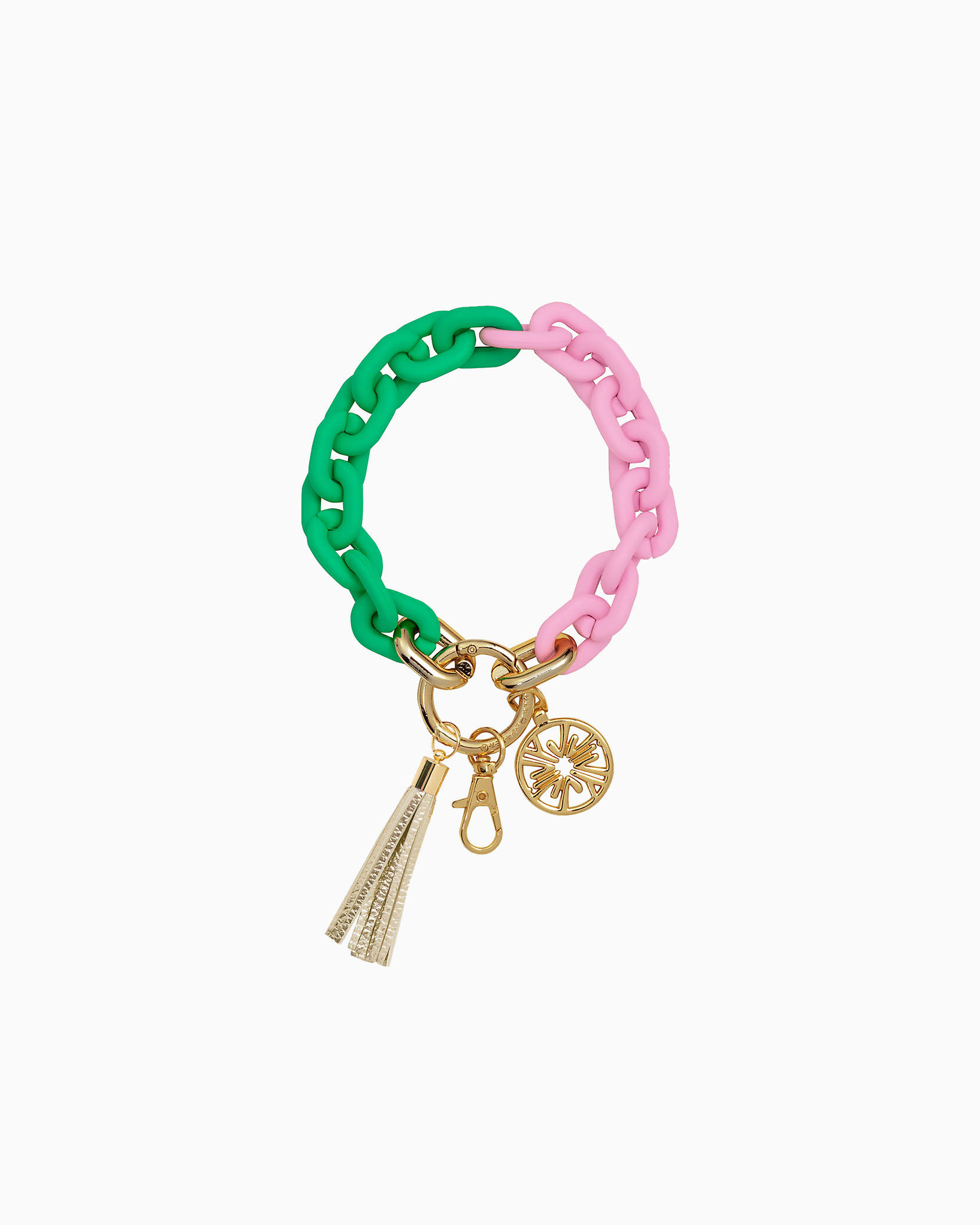 Shop Lilly Pulitzer Key Chain Bangle In Spearmint X Conch Shell Pink
