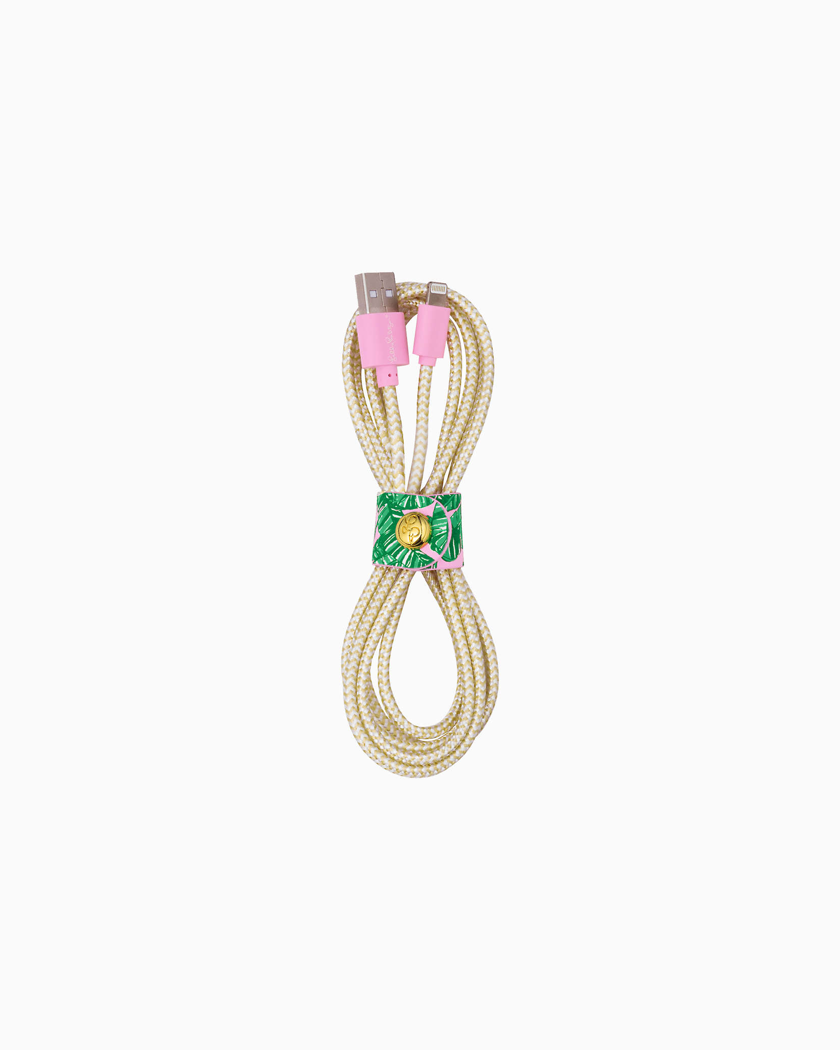 Shop Lilly Pulitzer Charging Cord In Conch Shell Pink Lets Go Bananas