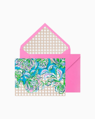 Lilly Pulitzer Boxed Foldover Notes In Cumulus Blue Chick Magnet
