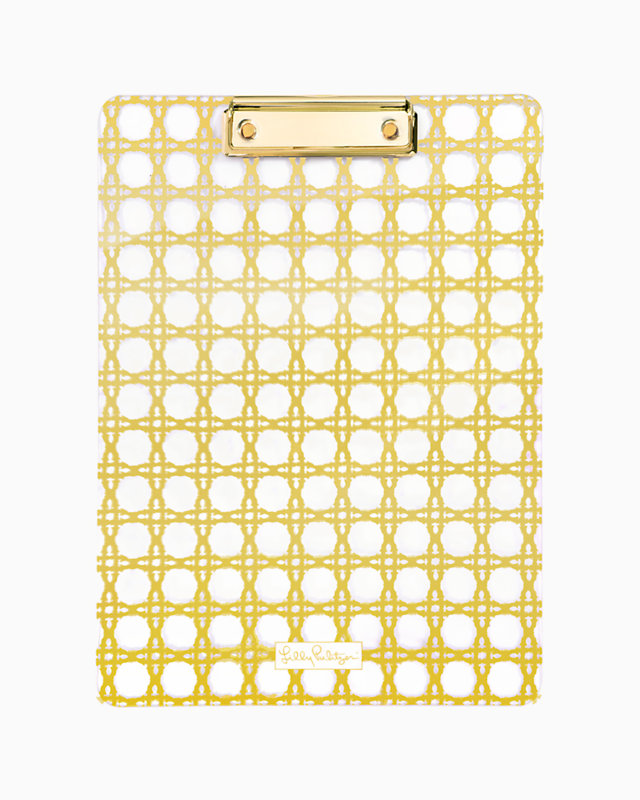 Acrylic Clipboard, Gold Metallic Caning, large - Lilly Pulitzer