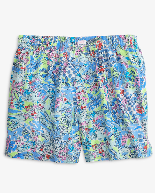 Lilly Pulitzer x Southern Tide Mens 4" Printed Boxer, , large - Lilly Pulitzer