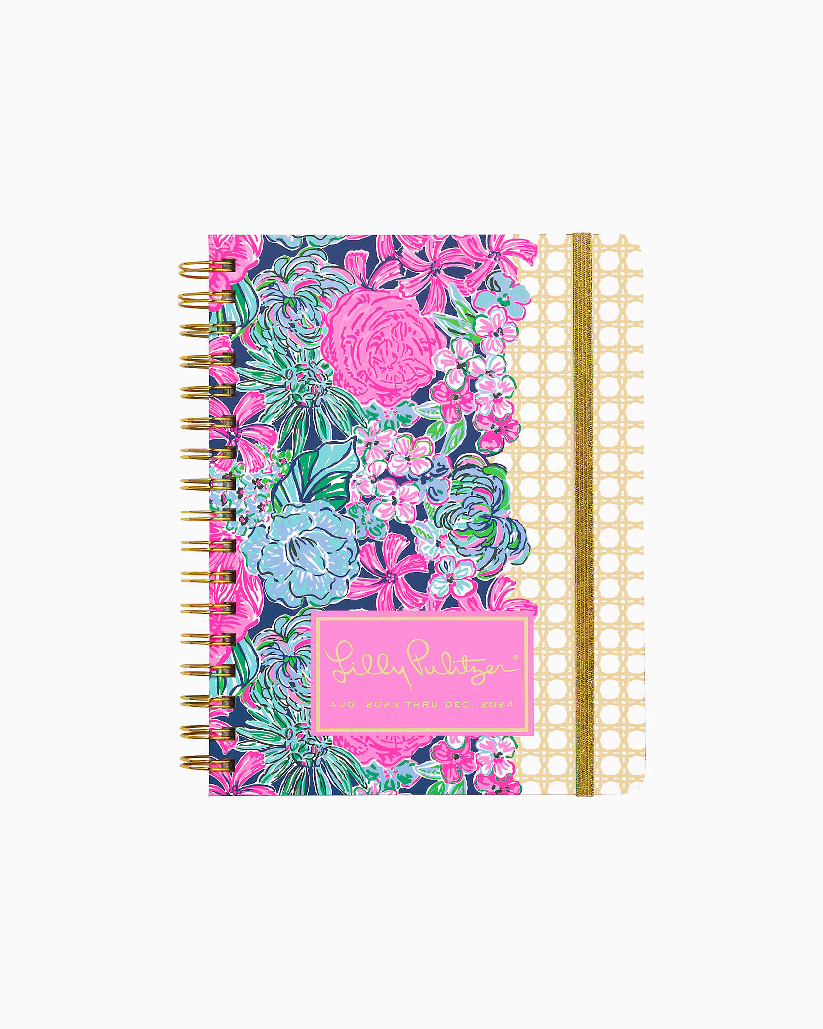 Lilly Pulitzer 2023-2024 17 Month Large Agenda In Oyster Bay Navy Always Be Blooming