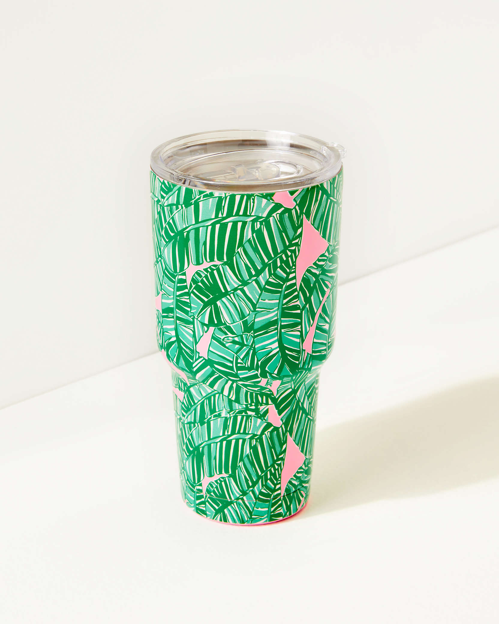 Shop Lilly Pulitzer Stainless Steel Insulated Large Tumbler In Conch Shell Pink Lets Go Bananas
