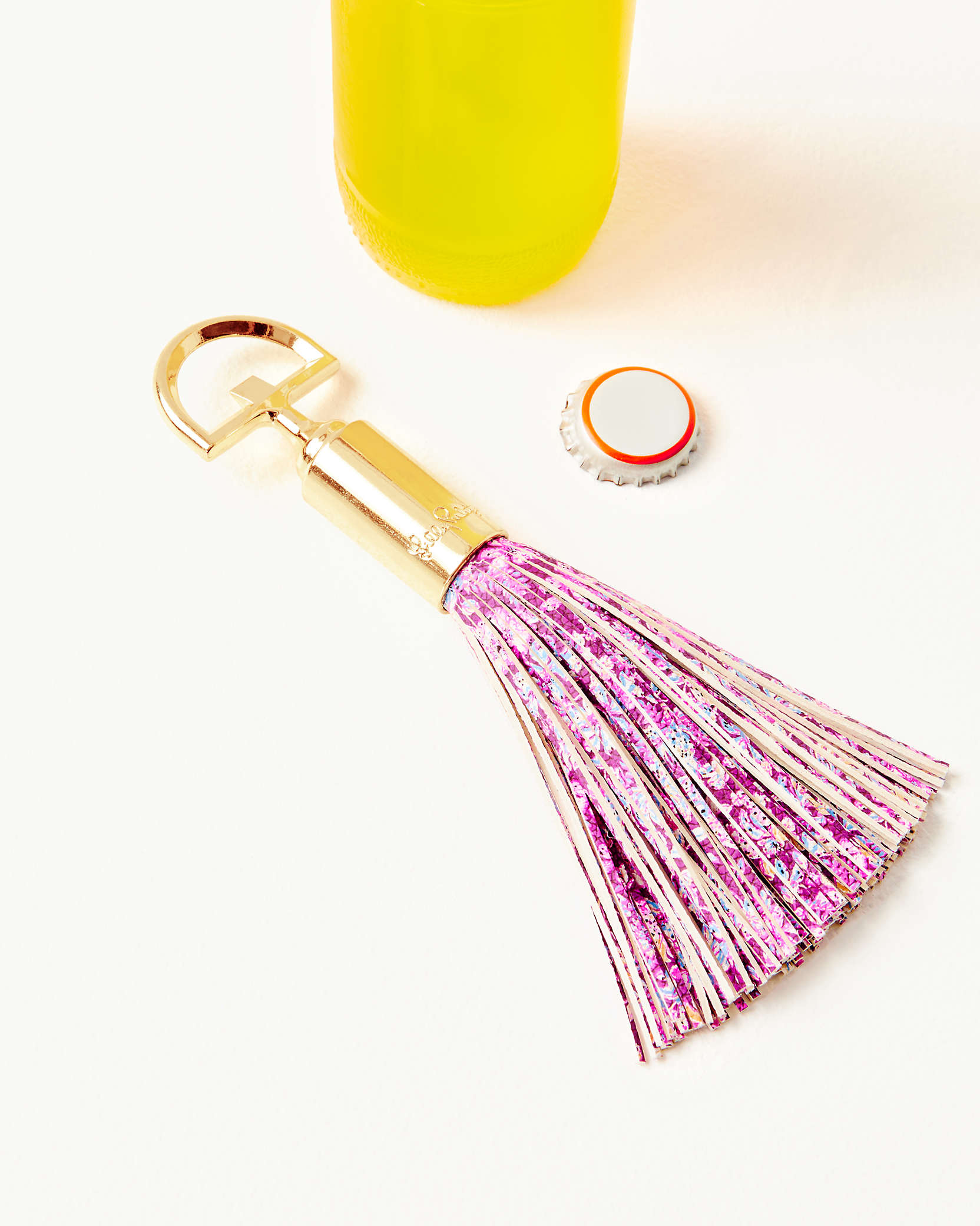 Lilly Pulitzer Tassel Bottle Opener In Amarena Cherry Tropical With A Twist