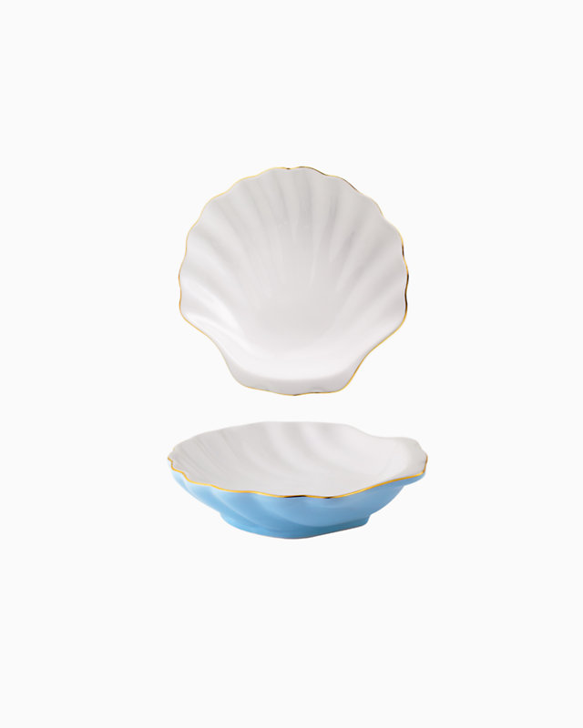 Seashell Appetizer Plates, Hydra Blue, large - Lilly Pulitzer