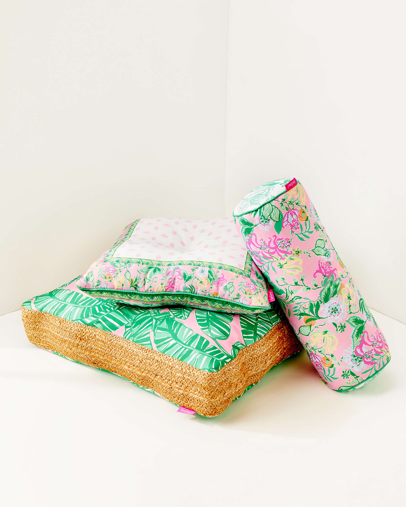 Shop Lilly Pulitzer Floor Pillow In Conch Shell Pink Lets Go Bananas