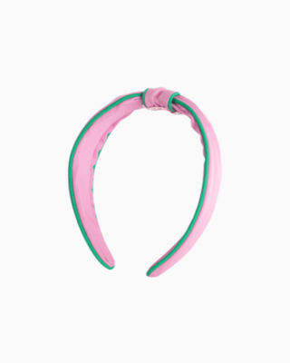 Shop Lilly Pulitzer Low Knot Headband In Spearmint X Conch Shell Pink