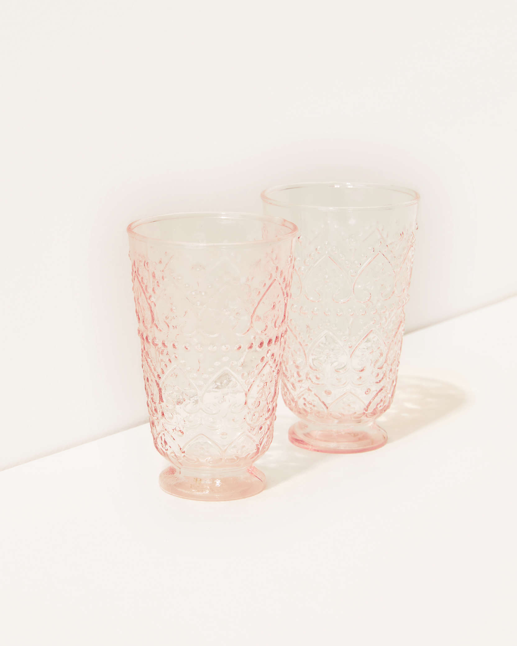 Shop Lilly Pulitzer Textured Glass Tumbler Set In Conch Shell Pink