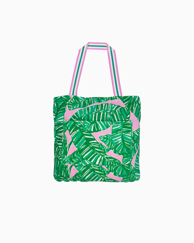 Towel Tote, Conch Shell Pink Lets Go Bananas, large - Lilly Pulitzer