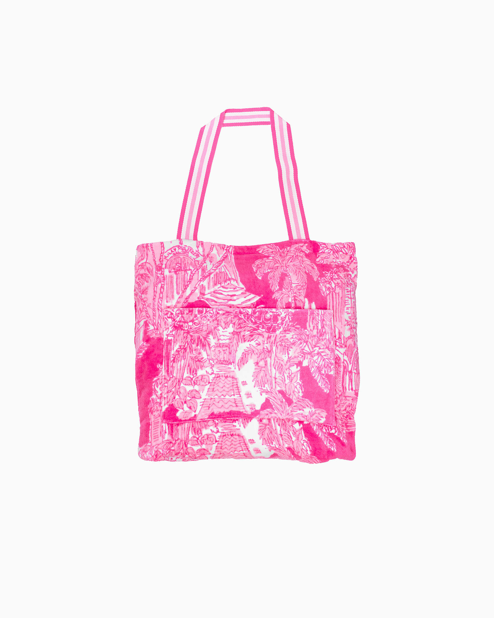 Shop Lilly Pulitzer Towel Tote In Resort White Pb Anniversary Toile