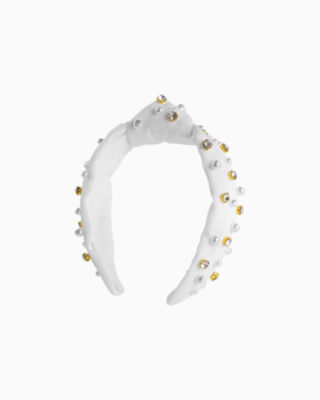 Shop Lilly Pulitzer Slim Knot Embellished Headband In Resort White
