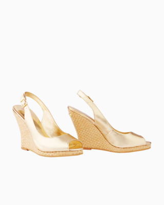 gold metallic wedges