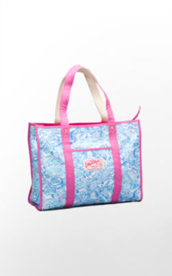 The Original Tote - Kappa Kappa Gamma, Skye Blue Kappa Kappa Gamma, large  - Lilly Pulitzer