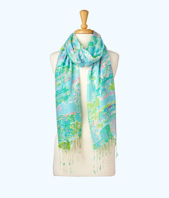 Murfee Scarf, Breakwater Blue Philadelphia Murfee, large image 2 - Lilly Pulitzer