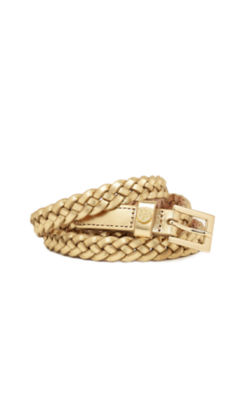 Callahan Braided Leather Belt, Gold Metallic, large - Lilly Pulitzer