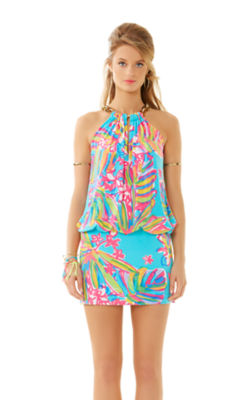 Lilly Pulitzer Siena Halter Dress In Sea Blue Summer Haze Blue | ModeSens