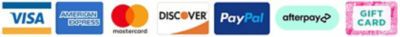 Payment Options: Visa, MasterCard, Discover, PayPal, Afterpay, Gift Card, & AMEX