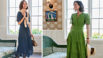 Woman wearing a midi dress