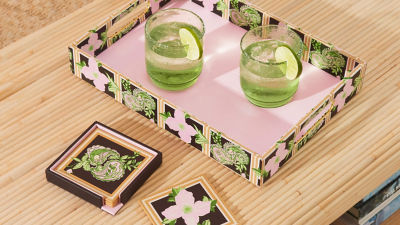Serving tray and coasters