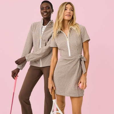 Women wearing gingham outfits