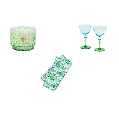 Green and blue home items
