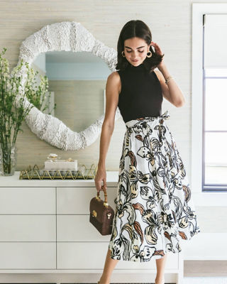 Woman navy blue dress