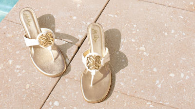 Gold and white wedges