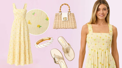 Woman in a yellow long dress