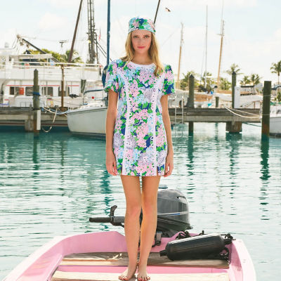 Woman wearing a floral printed romper