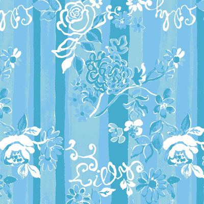 Blue and white Roseys Petal print