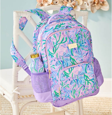 Lilly Pulitzer purple printed backpack