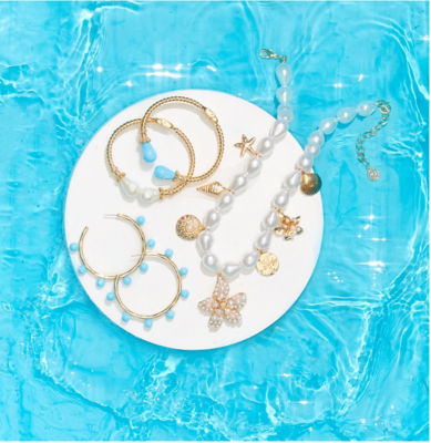 Lilly Pulitzer jewelry on a tray