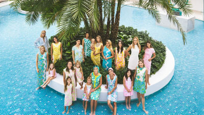 Group of women wearing shift dresses